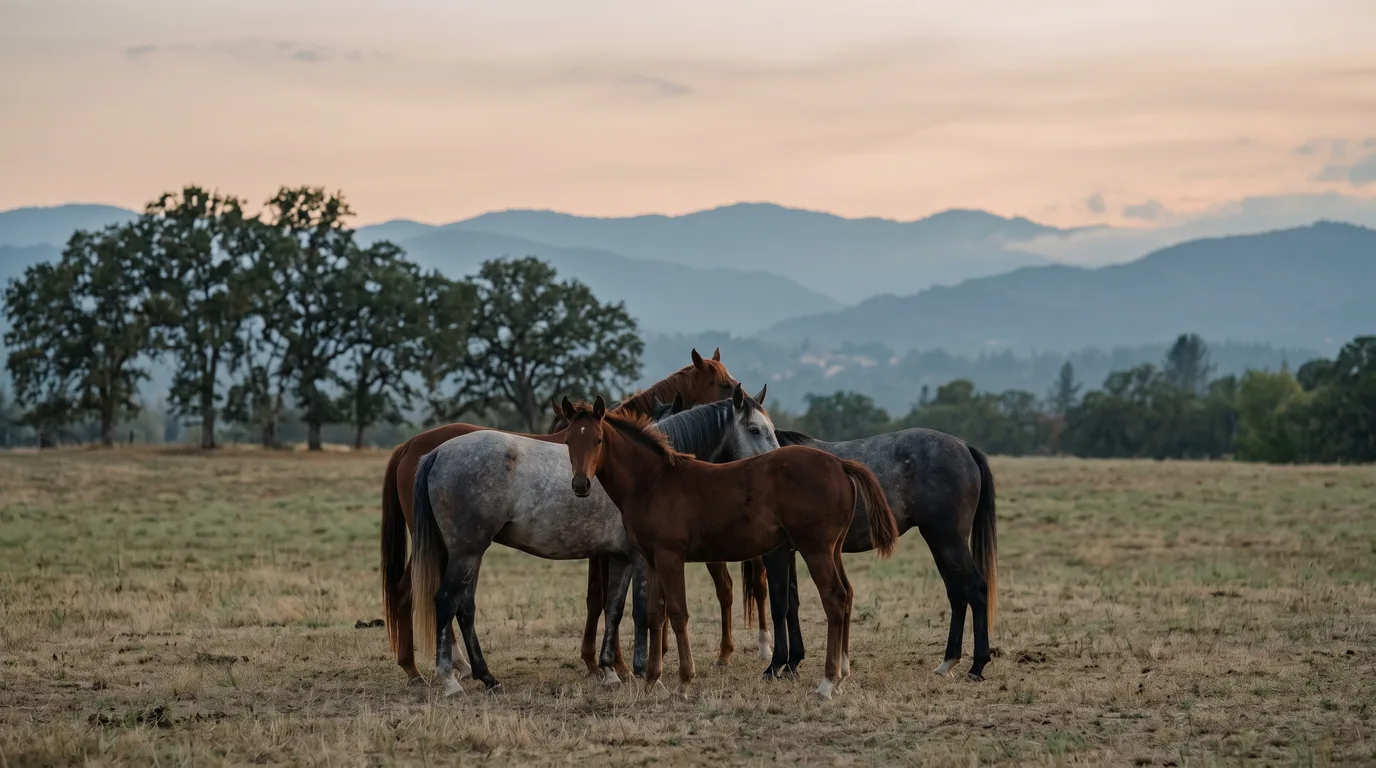 Chevaux en liberté, Le Domaine de la Poyat, Rhône